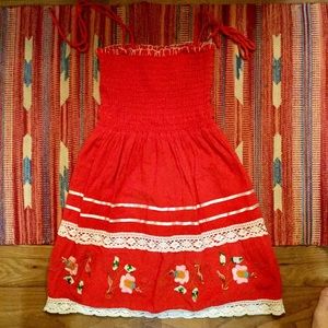 🍄🌼Vintage Style Mexican Embroidered Dress🌼🍄